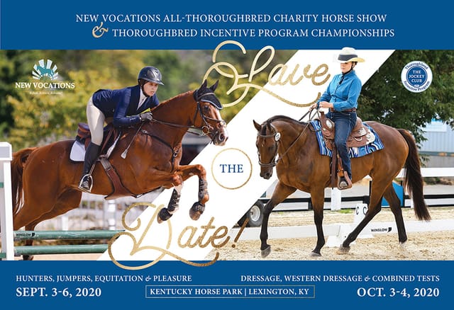 New Vocations Offers Two All-Thoroughbred Charity Horse Shows in Fall of 2020