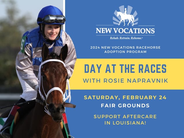 Napravnik Returns to Fair Grounds for Fourth Annual New Vocations Day at The Races