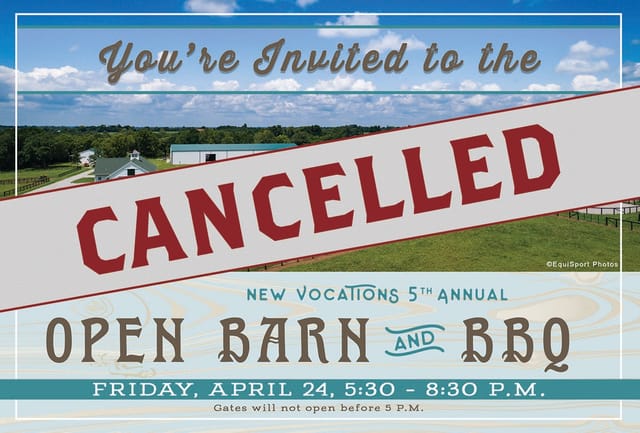 2020 New Vocations Annual Open Barn and BBQ Event Cancelled