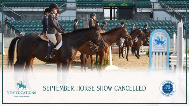 2020 New Vocations All-Thoroughbred Charity Horse Show and Thoroughbred Incentive Program September Championships Cancelled